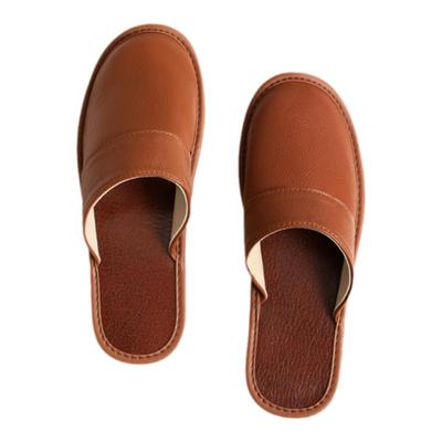 牛筋底春秋季居家室内牛皮拖鞋男女木地板包头真皮托鞋试衣间情侣