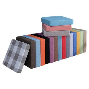 定制亚麻坐垫高密度海绵垫沙发垫子坐垫加厚飘窗垫卡座椅子垫增高