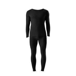 雅鹿德绒男士保暖内衣男款加绒加厚羊绒蚕丝打底秋衣秋裤套装红色