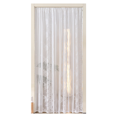 免打孔蕾丝纱帘法式卧室门帘
