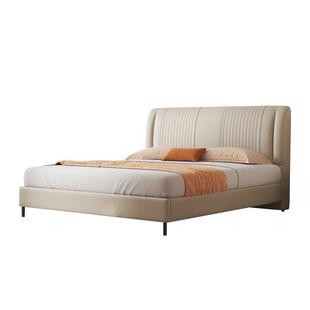 实木科技布艺床现代简约轻奢主卧1.8米双人床网红1m5卧室软包婚床