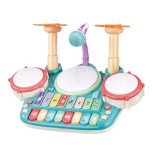 儿童迷你钢琴架子鼓二合一初学者入门男孩3-6岁婴儿宝宝打鼓玩具