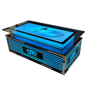 现货ktv茶几发光七彩灯光高档欧式会所酒吧台钢化玻璃不锈钢简约