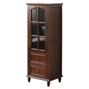 美式全实木酒柜家具简约现代餐边柜单门柜欧式客厅靠墙轻奢小酒柜