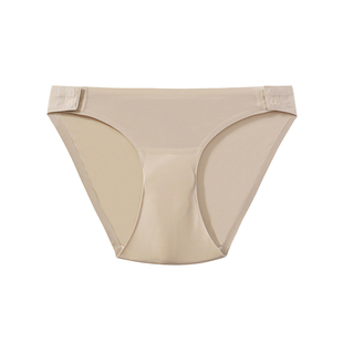 简约风粉底液免脱排扣无痕内裤女新款加长底档速干冰丝低腰三角裤