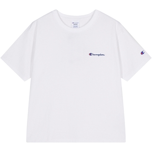 Champion冠军短袖T恤女士2026春季新款纯棉圆领刺绣宽松休闲夏季