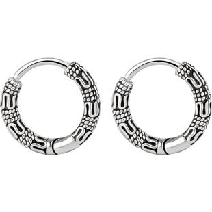 海盗船银饰新款耳扣耳环女欧美耳圈银耳钉男个性冷淡风耳坠潮耳饰