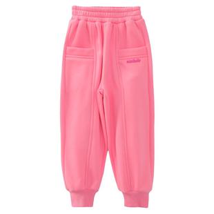 女童加绒裤子冬装2025新款洋气儿童韩版一体绒休闲裤小女孩运动裤