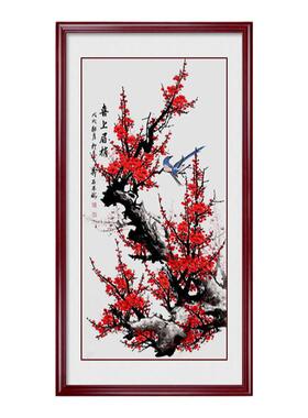 喜上眉梢花鸟画客厅背景墙