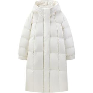 【珍珠羽绒】乐町长款面包羽绒服女装冬新款抗静电保暖加厚外套