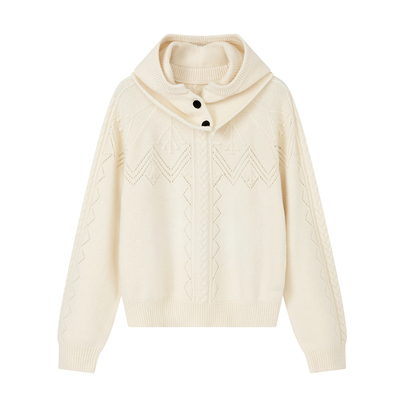 MOFAN摩凡秋新款奶白毛针织衫