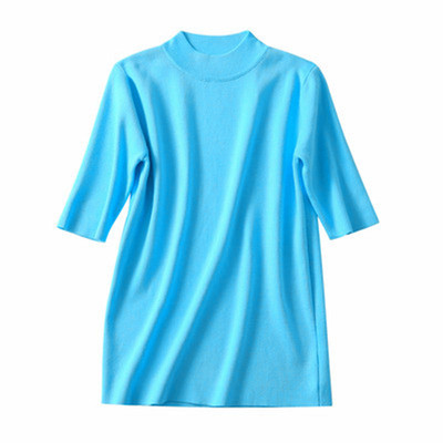 毛衣针织衫大码女装胖mm五分袖