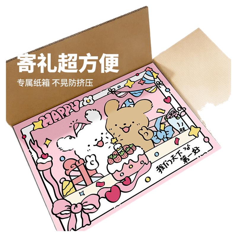 生日礼物盒线条小狗礼盒空盒子惊喜礼品盒包装盒超大号寄快递纸箱