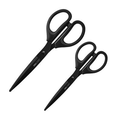 得力剪刀家用小剪刀小型剪子手工剪刀办公用品办公剪刀不粘胶拆快递剪刀黑刃剪刀宿舍用学生美工剪刀高颜值