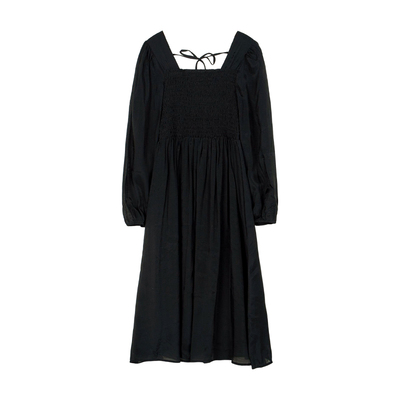 ENJOYME纯色方领A字连衣裙