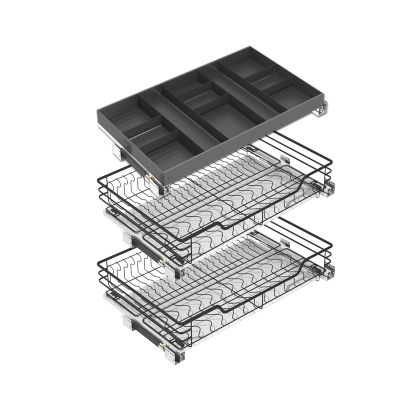 米司库厨房橱柜拉篮抽抽中抽黑色