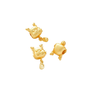 18K沙金哑金保色龙生肖龙头本命年隔珠diy手串手链编绳串珠饰配件