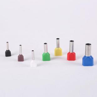 紫铜阻燃冷压接线端子针型电线中间接头TE双线并线接头端子TE0508