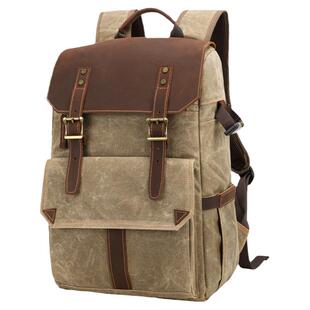 摄影包帆布复古户外男士双肩背包女防水大容量单反相机包国家地理