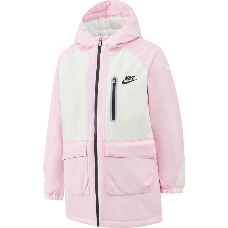 NIKE耐克大童运动休闲保暖中长款连帽棉服外套NY2542007GS-002