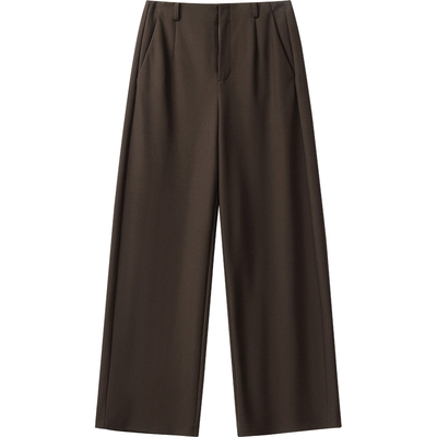 【播奥莱】播商场同款窄款垂感直筒裤女秋新高腰休闲裤BDR3KD1856