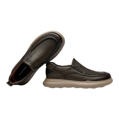 梦特娇商务休闲羊皮一脚蹬皮鞋男