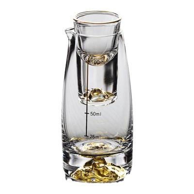 金山白酒杯水晶玻璃分酒器一口杯