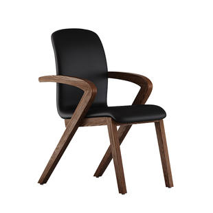 北欧实木椅子家用客厅餐椅书桌椅餐厅现代简约黑色餐椅靠背扶手椅