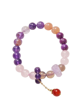 颜淡女款紫水晶宝石手链DIY手串