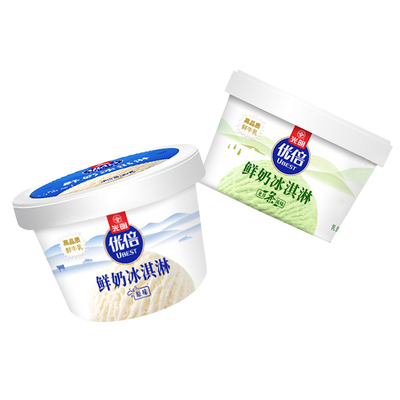 光明龙井茶优倍牛乳鲜奶冰激杯