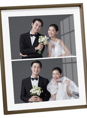 定制两宫格婚纱照摆台相框