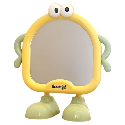镜子化妆镜可爱大脚台式桌面