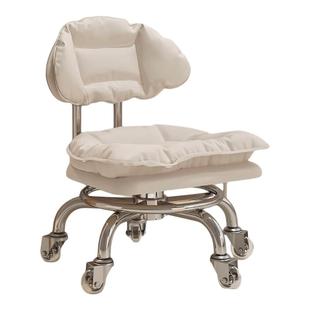 静音万向轮矮凳子家用滑轮换鞋小凳子结实耐用靠背椅宝宝凳子