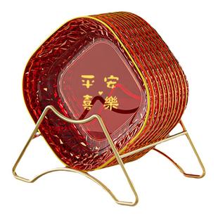 吐骨头盘碟家用红碟子客厅茶几果盘食品级果壳盘吐骨碟小碟子精致