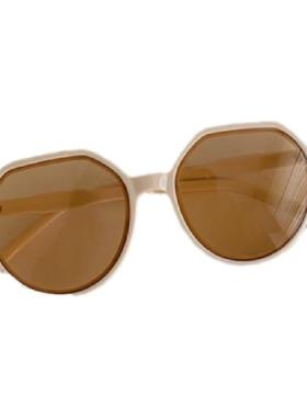 海边落日」适合凹造型的米茶色墨镜 复古大框太阳镜显瘦款ins风女