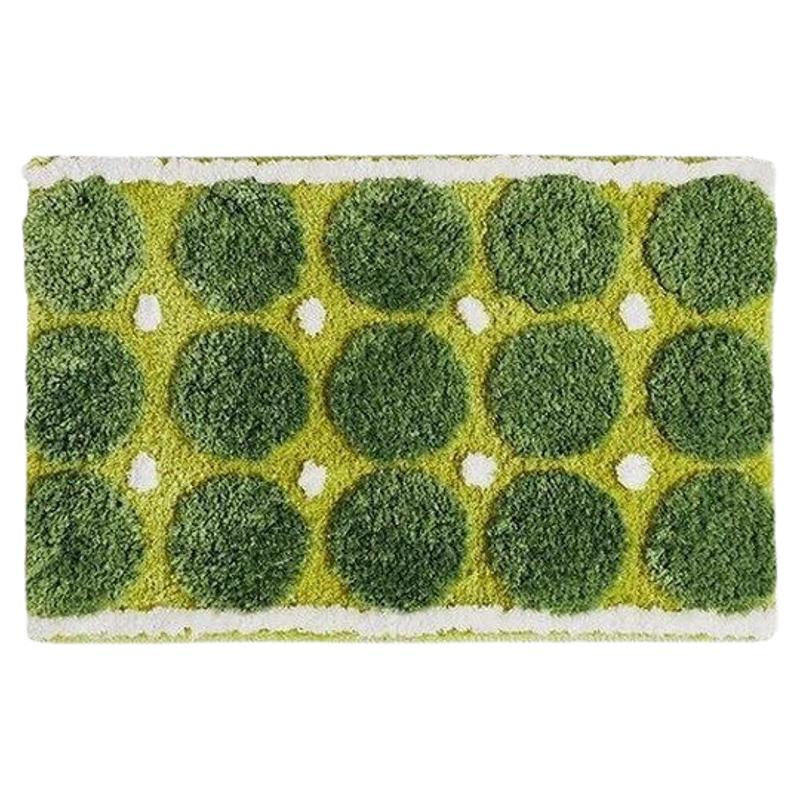绿色苔藓植绒地毯高级感床边毯