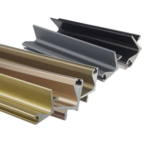 定制加厚18板橱柜吊柜上柜体免拉手黑银灰拉丝金铝合金型材暗拉手