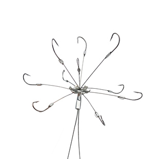 新型荷花飞钩万向钩翻板鲢鳙钩细硬钢丝加长一体式离底钓专用配件