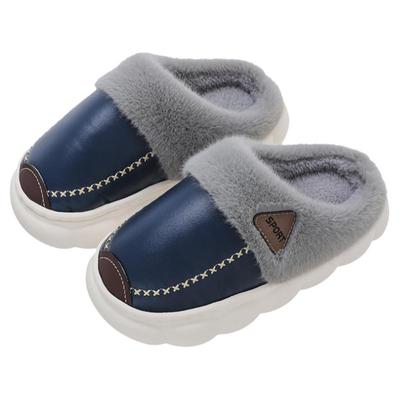 PU防水皮面保暖亲子包跟棉鞋冬天