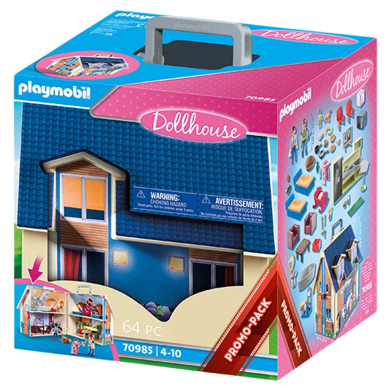 PLAYMOBIL摩比世界儿童玩具城市生活便携式娃娃屋迷你场景70985
