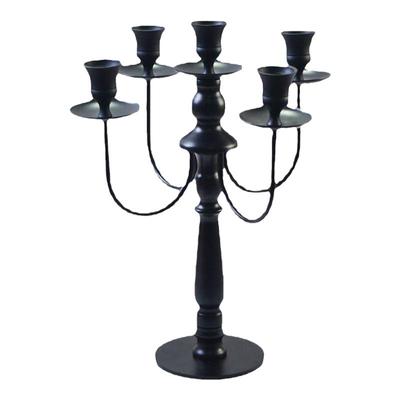 法式复古铁艺烛台红色蜡烛道具