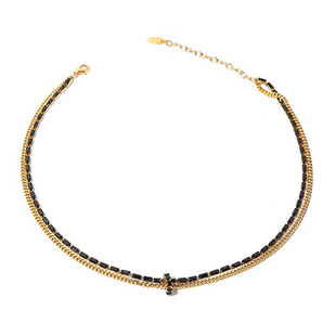 Moment 飒美华丽 双层叠戴粗项链颈链毛衣链饰品配饰甜酷设计感女