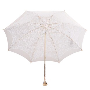 Pasotti雨伞意大利白色蕾丝宫廷长柄遮阳伞女晴雨两用女神太阳伞