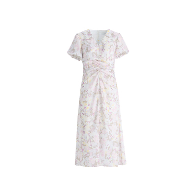 OBEG欧碧倩法式薄款碎花裙女夏油画度假风迷幻晕染连衣裙50502551