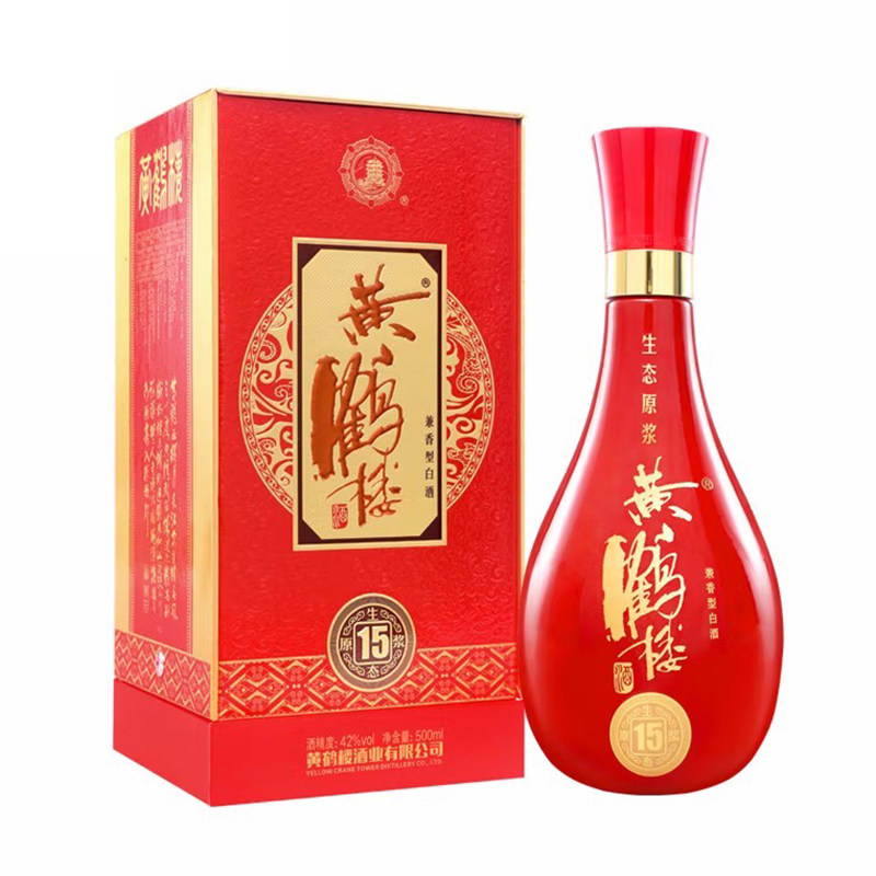 【旗舰店】黄鹤楼酒生态原浆15兼香型42度500ml*1瓶佳酿纯粮白酒