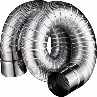 防火304不锈钢排烟管热水器排气管可弯曲波纹软管高温风管长1.5米