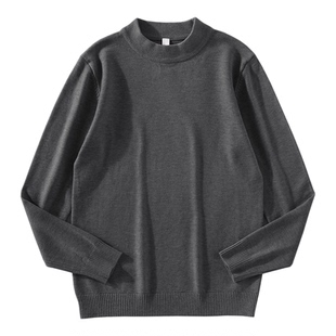 特价 纯色法式慵懒长袖针织衫内搭单穿冬季打底衫半高领男士毛衣