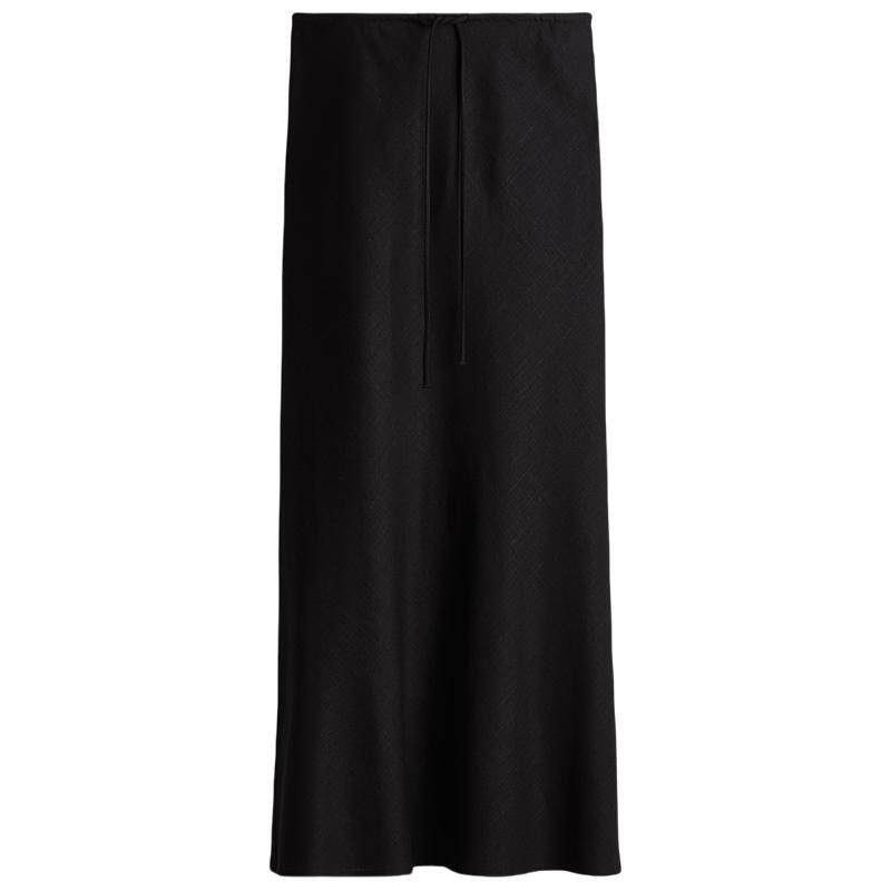 HM女装半身裙夏季韩系风时尚直筒松紧腰半身长裙1271529