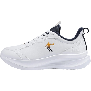 乔丹男鞋棉鞋加绒保暖春季新款休闲鞋皮面防泼水厚底运动鞋男跑鞋