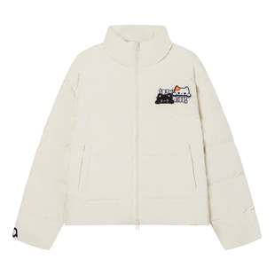 BIPOLAR星星小猫魔术贴羽绒服美式立领宽松上衣男女保暖外套情侣